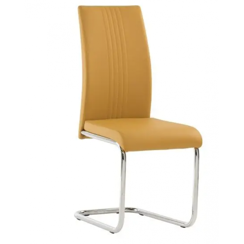 WOF Monaco PU Mustard Cantilever Dining Chair